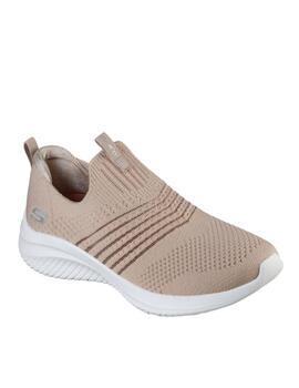 Deportiva Skechers elástica taupe