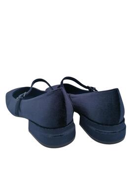 Zapato Jeannot azul con hebilla y terciopelo mujer