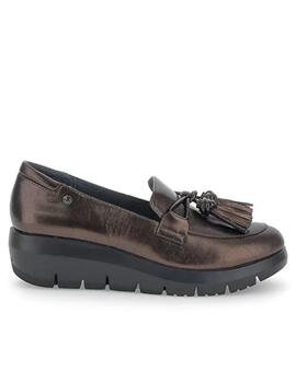 Mocasines Stonefly borlas mujer bronce