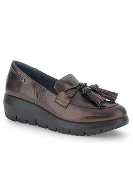 Mocasines Stonefly borlas mujer bronce