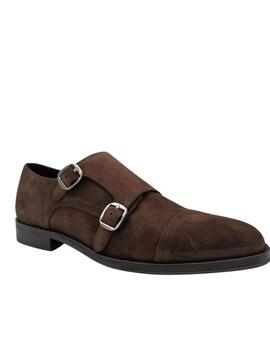 Zapatos Sergio Serrano doble hebilla marron hombre