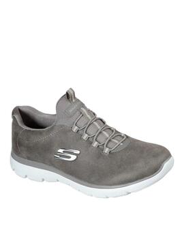 Deportiva elásticos Skechers gris mujer