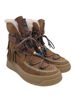 Botines Nemonic Boho flecos mujer marron