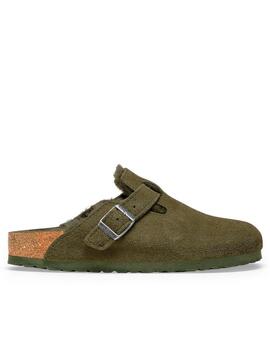 Zueco Birkenstock Boston borrego verde