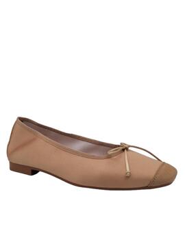 Bailarina Bryan camel en raso mujer