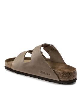 Sandalia Birkenstock piel marron mujer