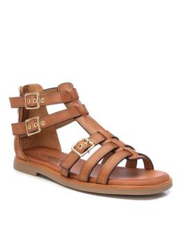 Sandalia Carmela camel estilo romano mujer