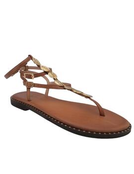 Sandalias Griegas lentejuelas cuero mujer