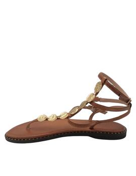 Sandalias Griegas lentejuelas cuero mujer