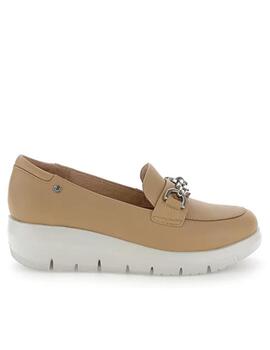 Mocasines Stonefly cuña beige mujer 220757