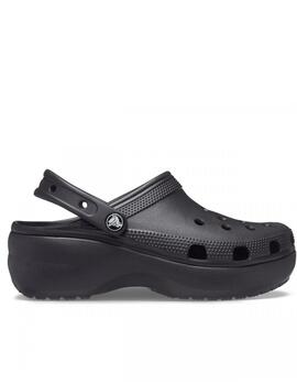 Zueco Crocs plataforma en negro classic