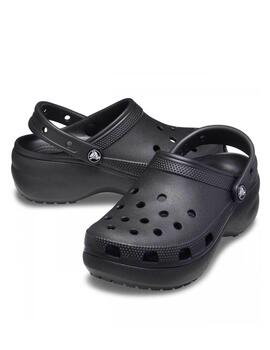 Zueco Crocs plataforma en negro classic