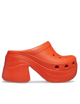 Zueco Crocs Siren naranja lava mujer