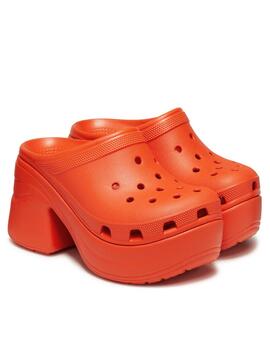 Zueco Crocs Siren naranja lava mujer