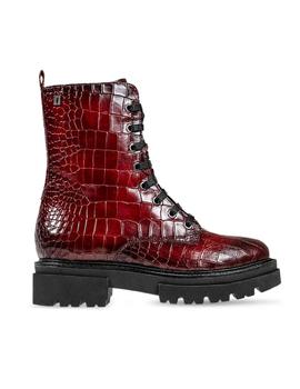 Botin militar grabado rojo