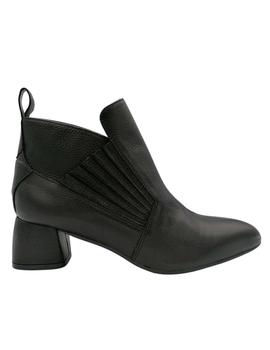 Botines C-doux tacón piel negra